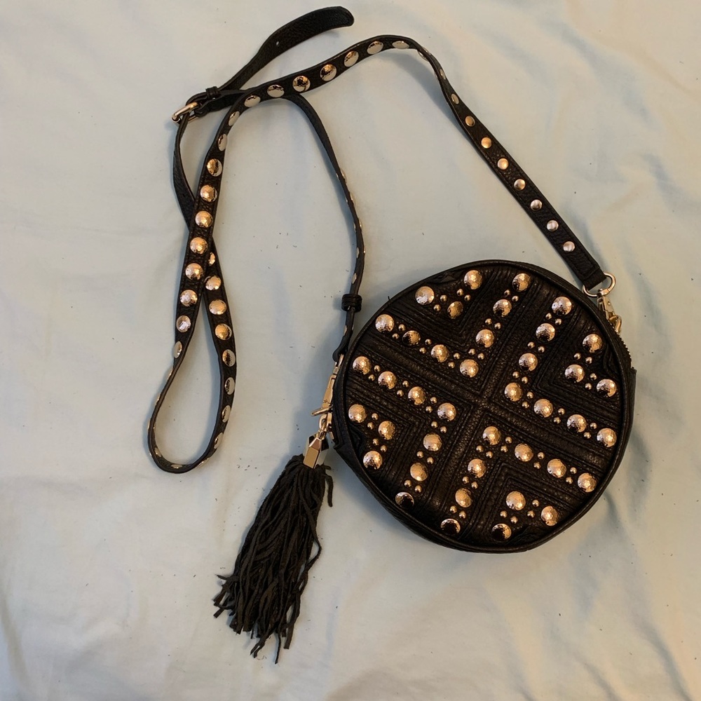 Rebecca Minkoff Black and Gold Studded Crossbody
